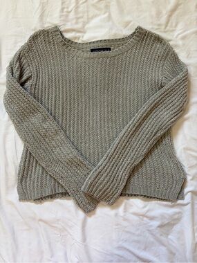 Aeropostale Women's Crewneck Knit Sweater in Heather Gray